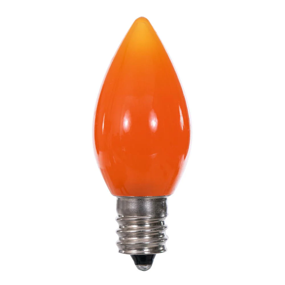 25Pk - Vickerman .6W C7 Ceramic LED Orange Twinkle Light Bulb 120v - Image 3
