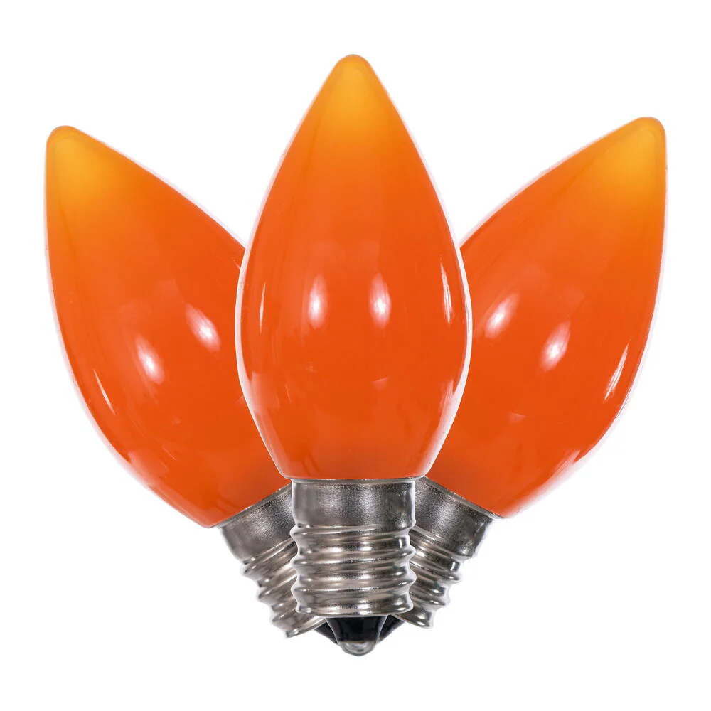 25Pk - Vickerman .6W C7 Ceramic LED Orange Twinkle Light Bulb 120v - Image 4