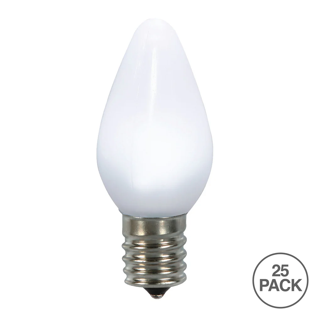 25Pk - Vickerman .6W C7 Ceramic LED Pure White Twinkle Light Bulb 120v - Image 2