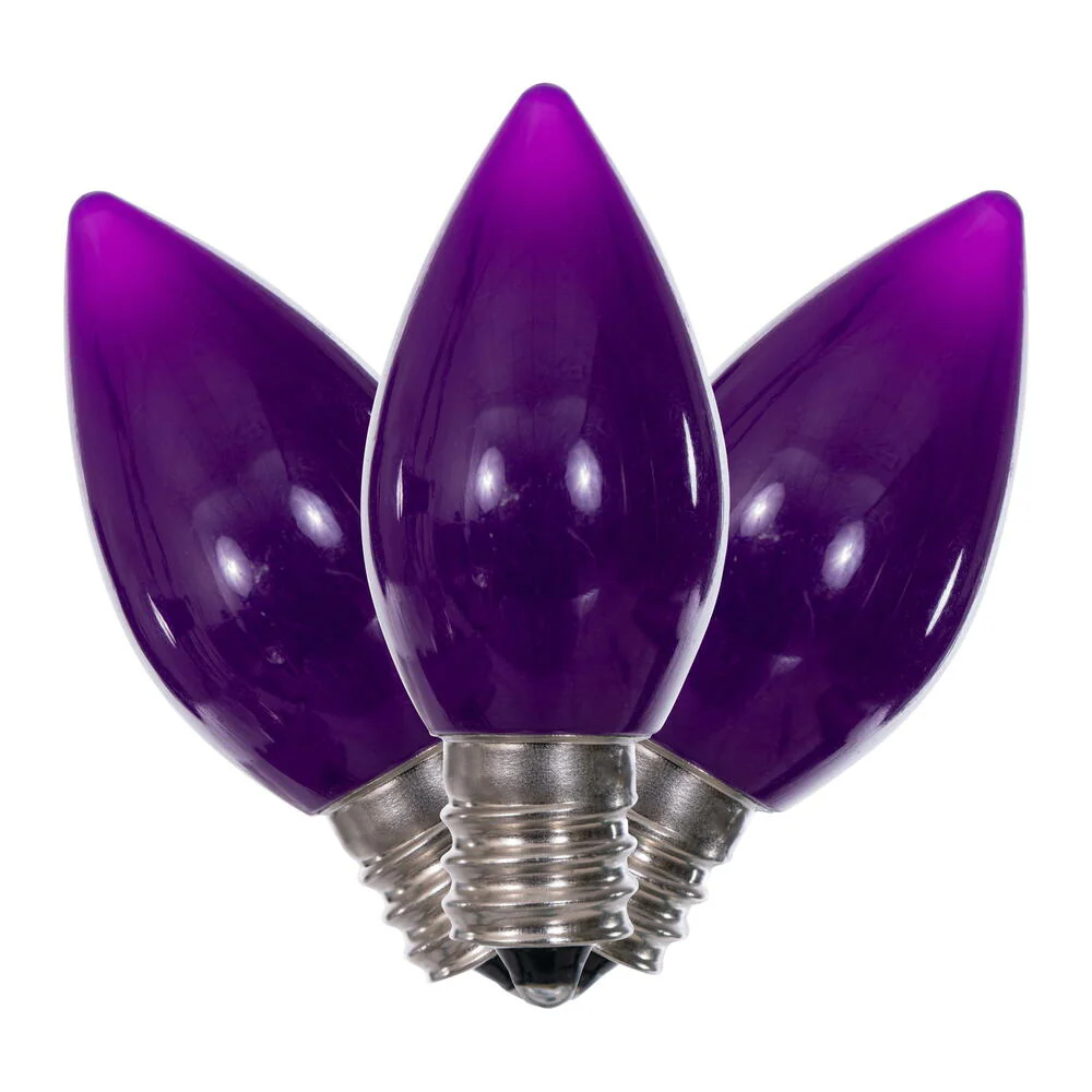25Pk - Vickerman .6W C7 Ceramic LED Purple Twinkle Light Bulb 120v - Image 4