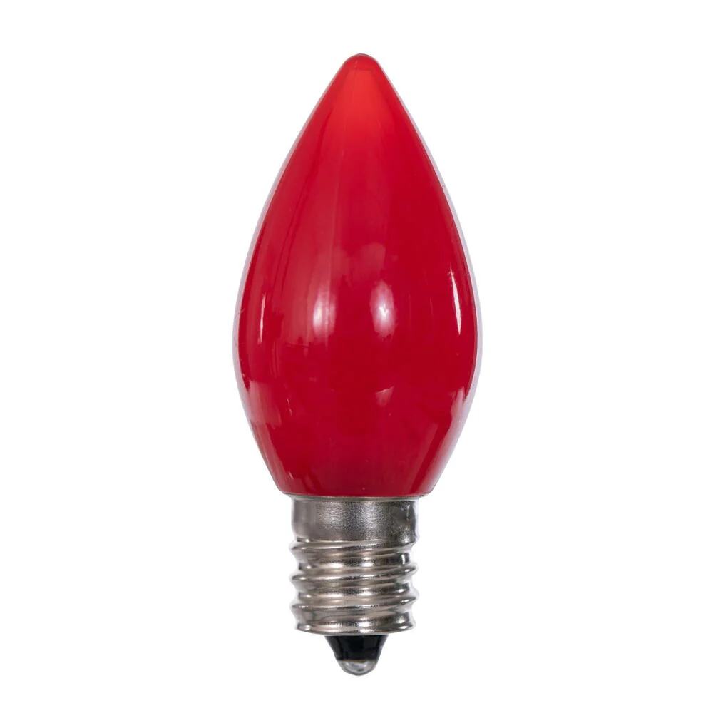 25Pk - Vickerman .6W C7 Ceramic LED Red Light Bulb 120v - Image 3