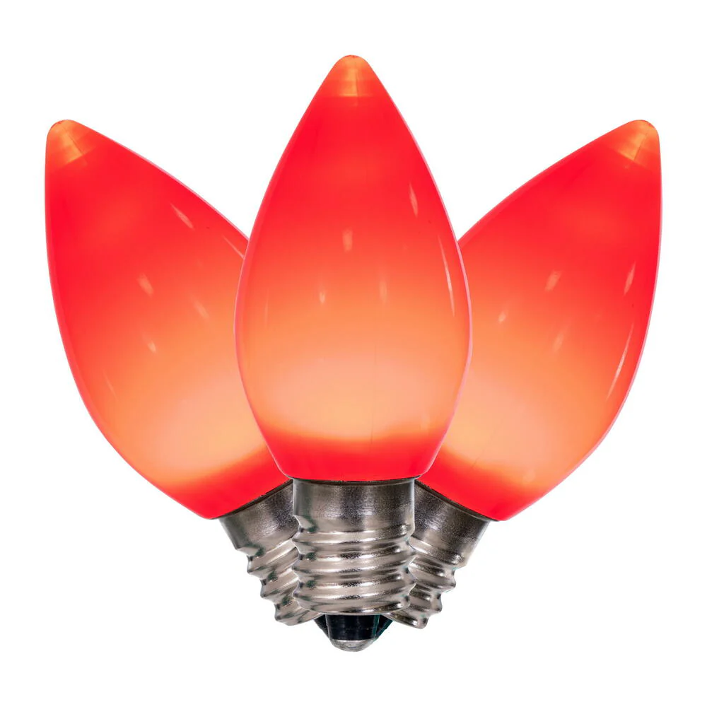 25Pk - Vickerman .6W C7 Ceramic LED Red Twinkle Light Bulb 120v - Image 2