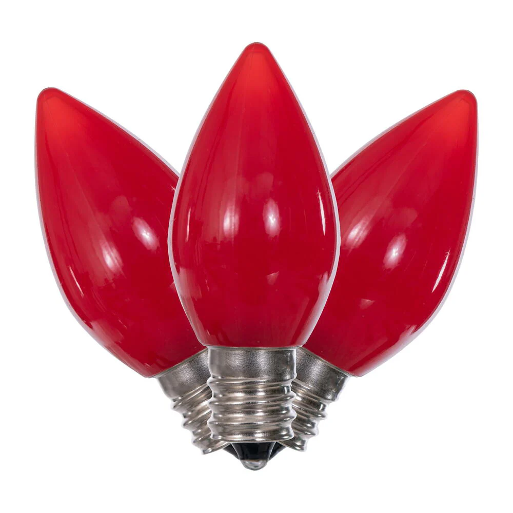25Pk - Vickerman .6W C7 Ceramic LED Red Twinkle Light Bulb 120v - Image 4
