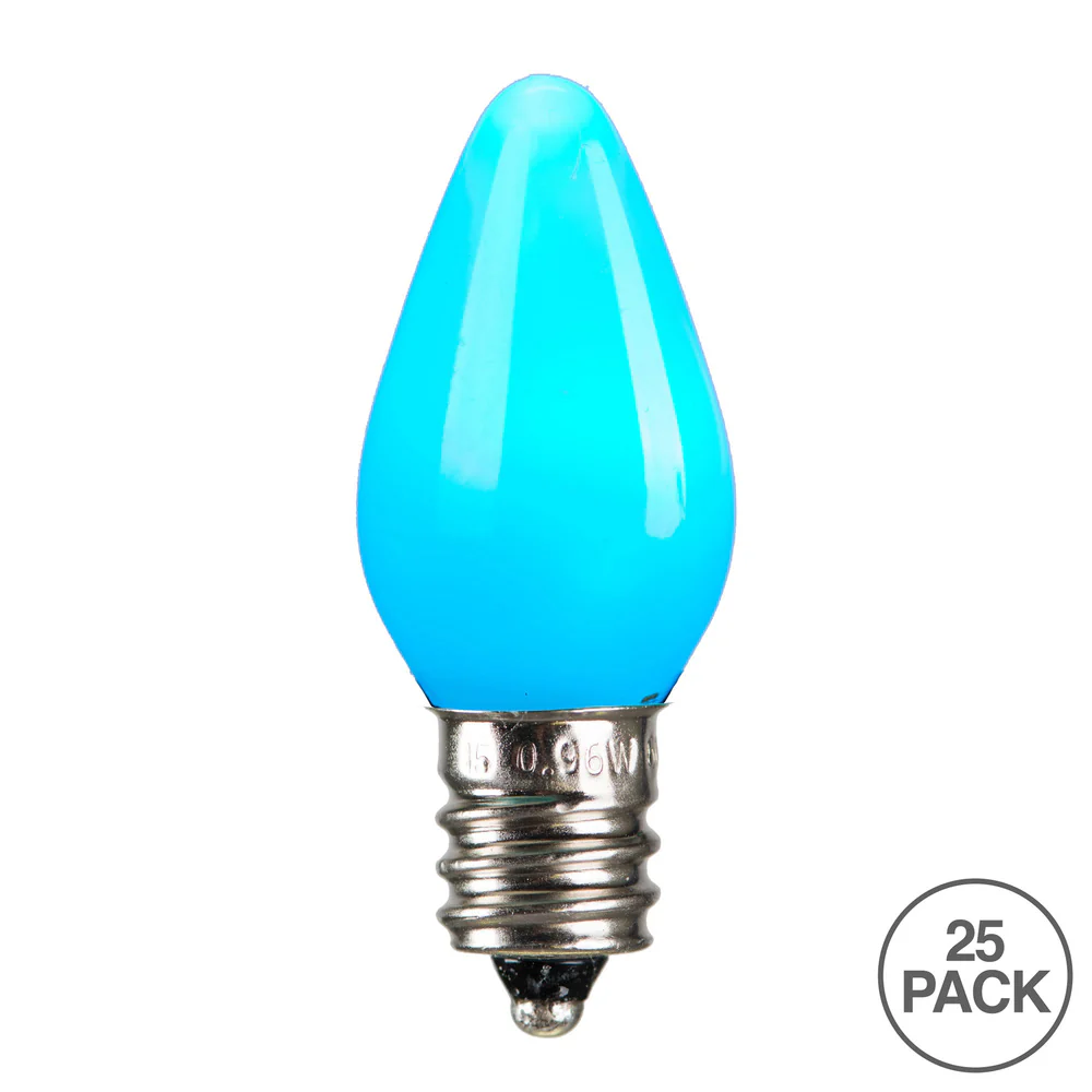 25Pk - Vickerman .6W C7 Ceramic LED Teal Twinkle Light Bulb 120v - Image 2