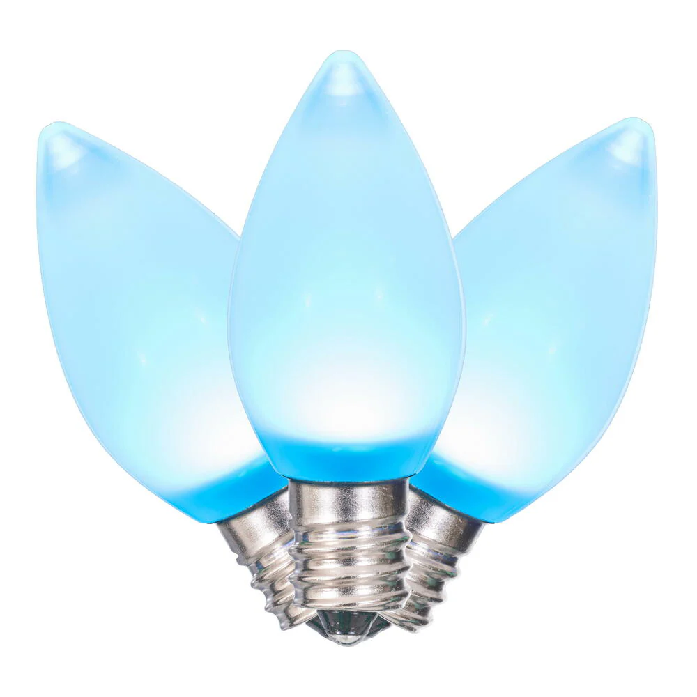 25Pk - Vickerman .6W C7 Ceramic LED Teal Twinkle Light Bulb 120v - Image 3