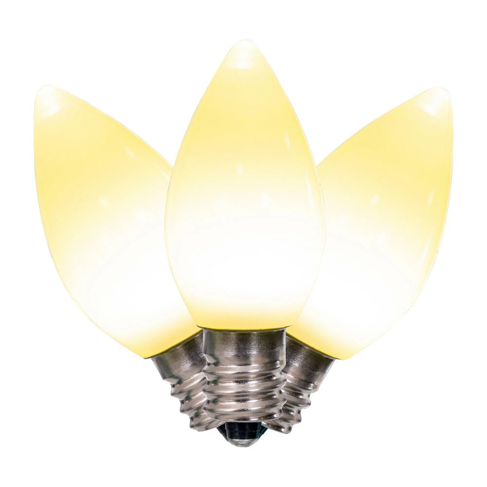 25Pk - Vickerman .6W C7 Ceramic LED Warm White Light Bulb 120v - Image 2