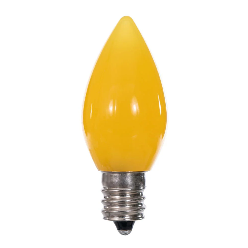 25Pk - Vickerman .6W C7 Ceramic LED Yellow Twinkle Light Bulb 120v - Image 3