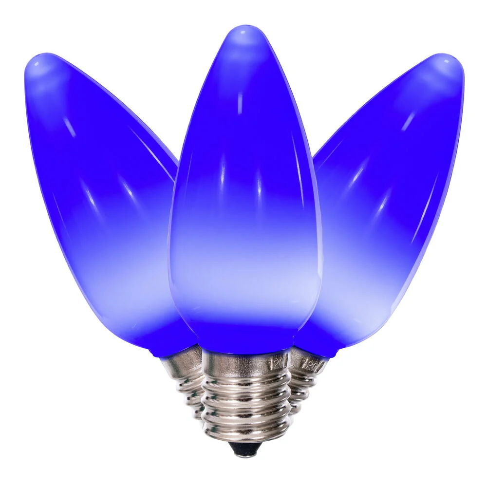 25Pk - Vickerman .8W C9 Ceramic LED Blue Light Bulb 120v - Image 2