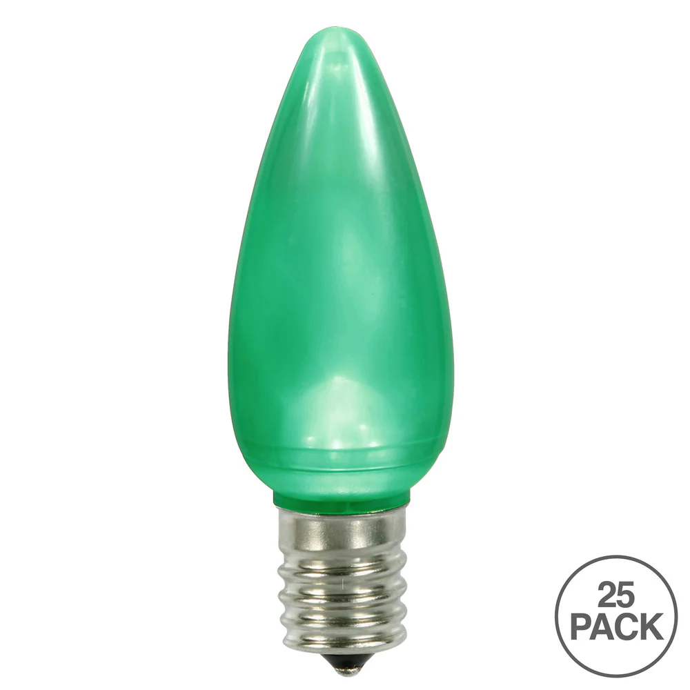 25Pk - Vickerman .8W C9 Ceramic LED Green Twinkle Light Bulb 120v - Image 2
