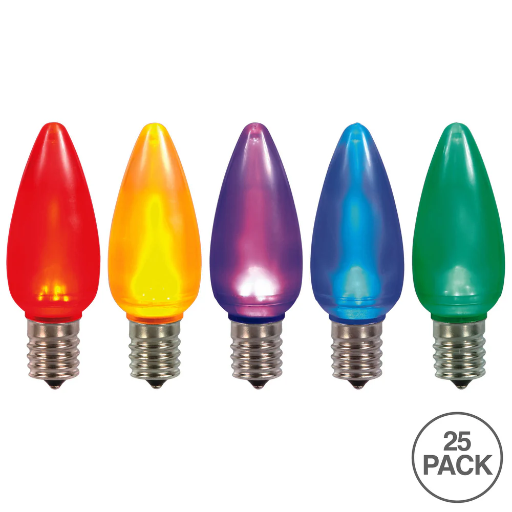25Pk - Vickerman .8W C9 Ceramic LED Multi Twinkle Light Bulb - Image 2
