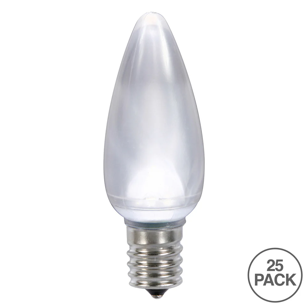 25Pk - Vickerman .8W C9 Ceramic LED Pure White Twinkle Light Bulb 120v - Image 2