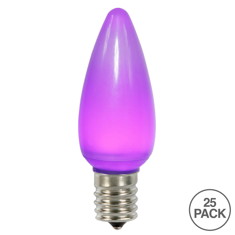 25Pk - Vickerman .8W C9 Ceramic LED Purple Twinkle Light Bulb 120v - Image 2