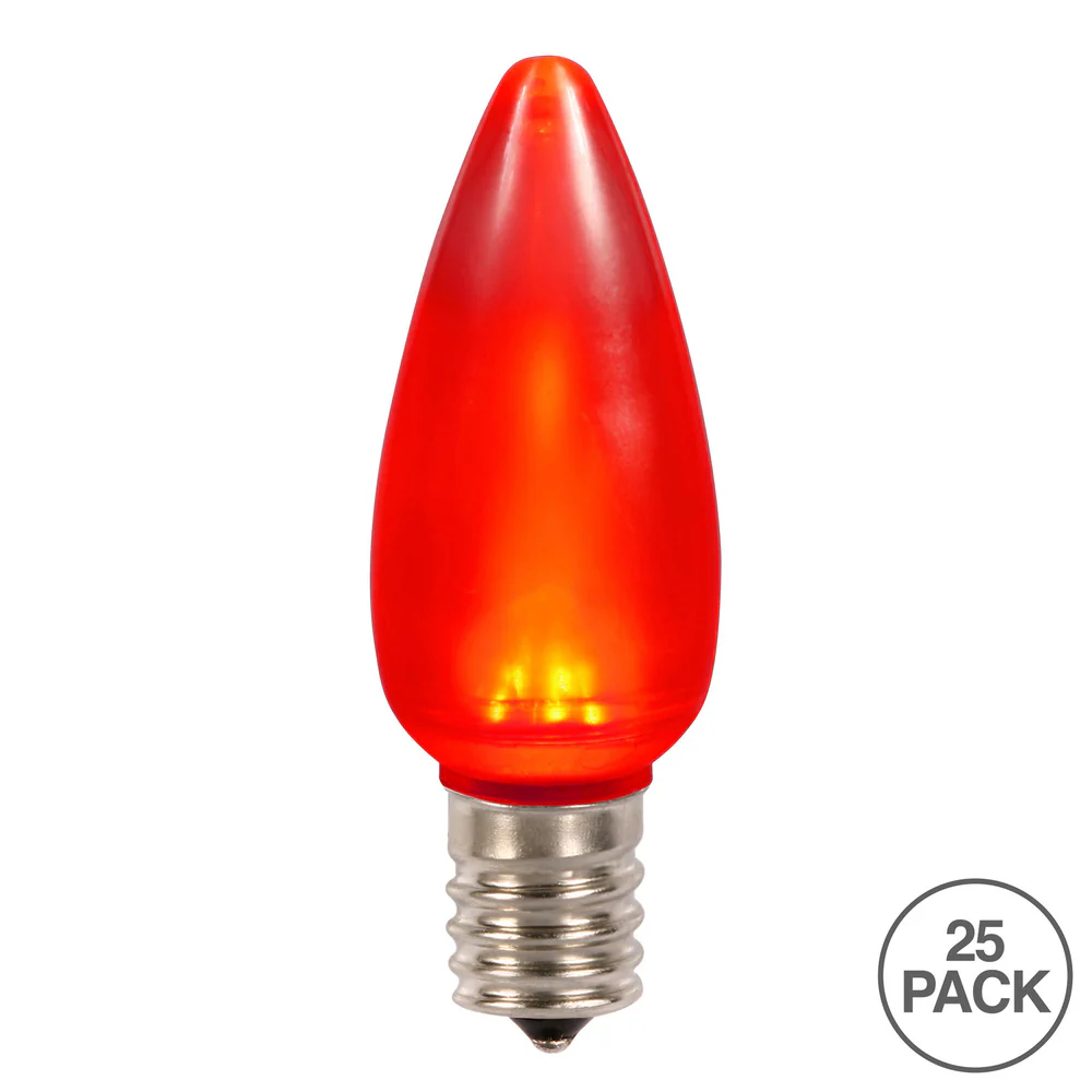 25Pk - Vickerman .8W C9 Ceramic LED Red Twinkle Light Bulb 120v - Image 2