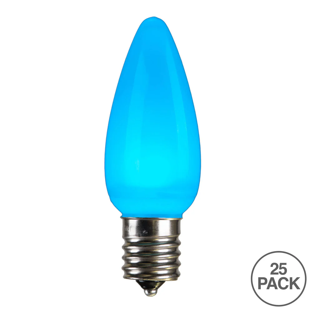25Pk - Vickerman .8W C9 Ceramic LED Teal Light Bulb 120v - Image 2
