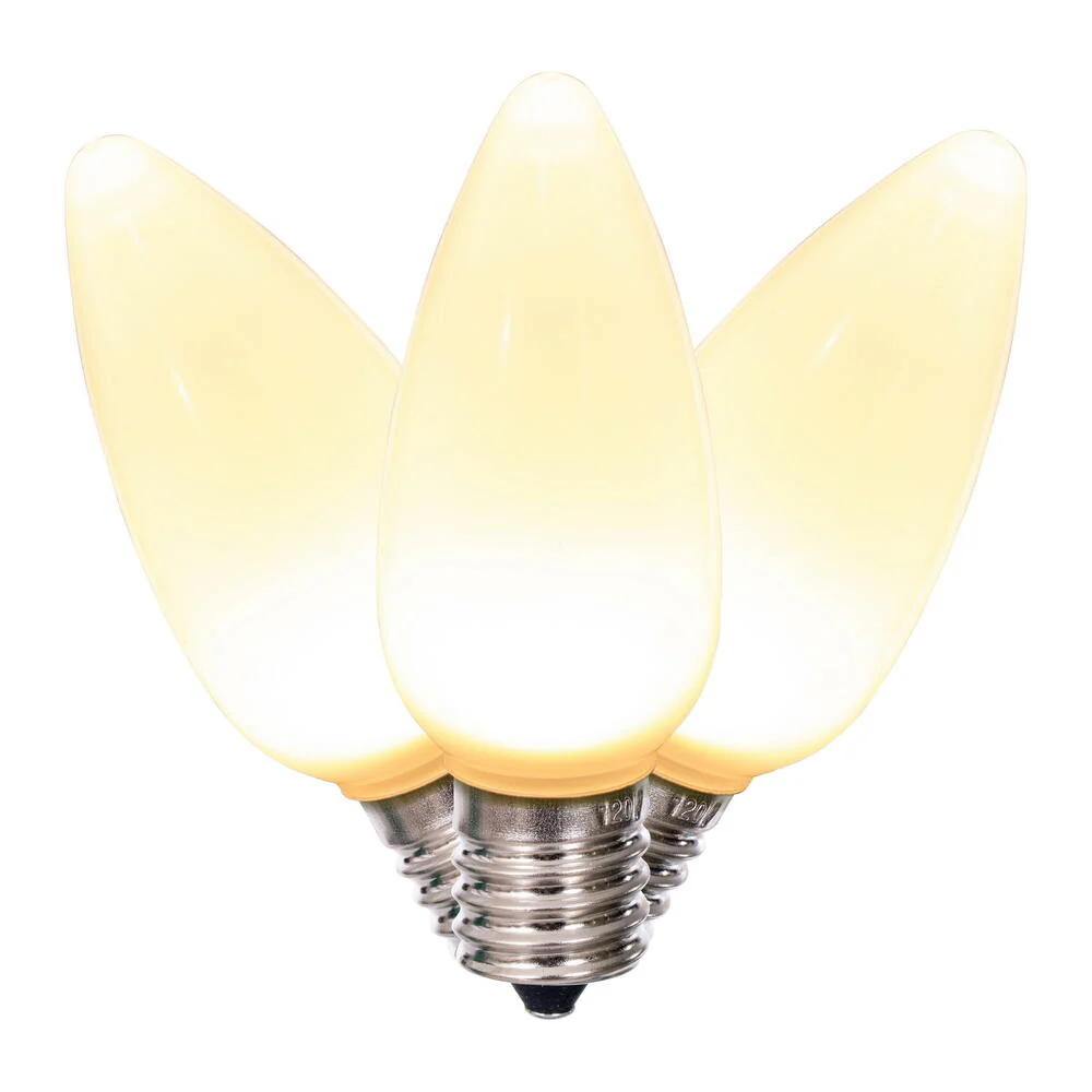 25Pk - Vickerman .8W C9 Ceramic LED Warm White Twinkle Light Bulb 120v - Image 2