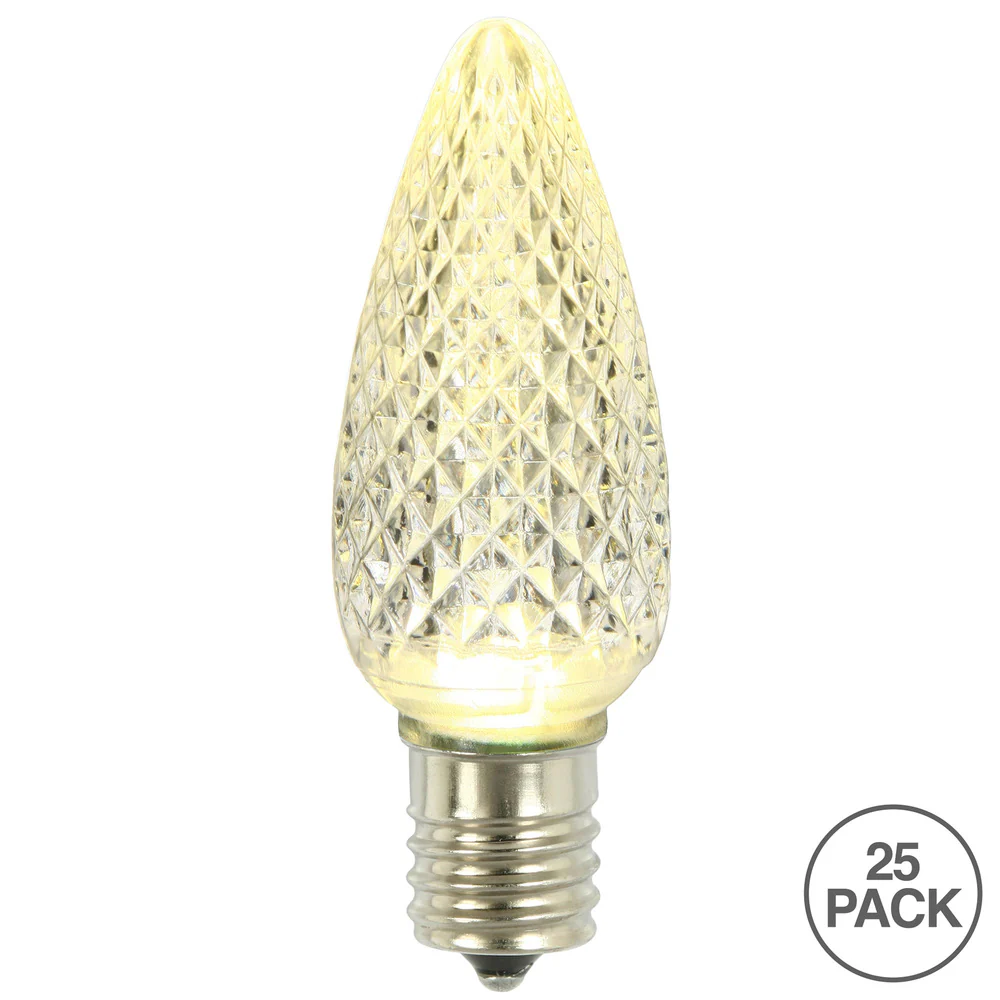 25Pk - Vickerman .8W C9 LED Warm White Faceted Twinkle Replacement Light Bulb - Image 2
