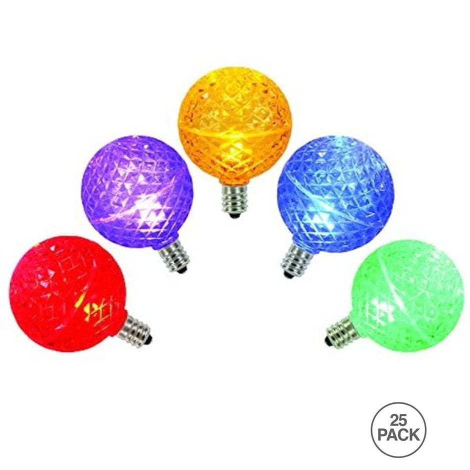 25Pk - Vickerman .8W G50 LED Mutlicolored E17 Replacement Light Bulb 120v - Image 2