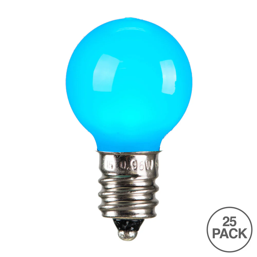 25Pk - Vickerman .96W G30 Teal Ceramic E12 LED Bulb - Image 2