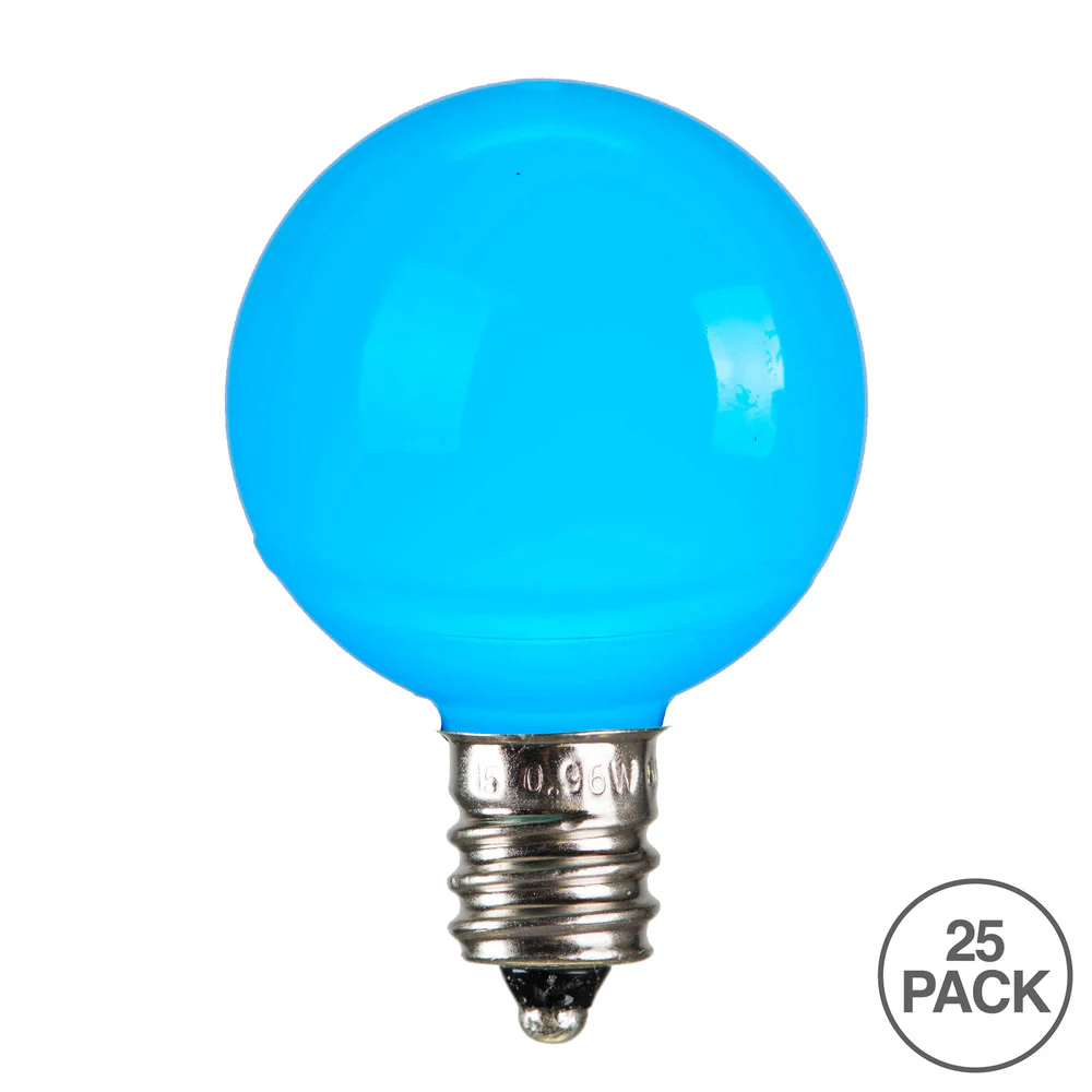 25Pk - Vickerman .96W G40 Teal Ceramic E12 LED Bulb - Image 2