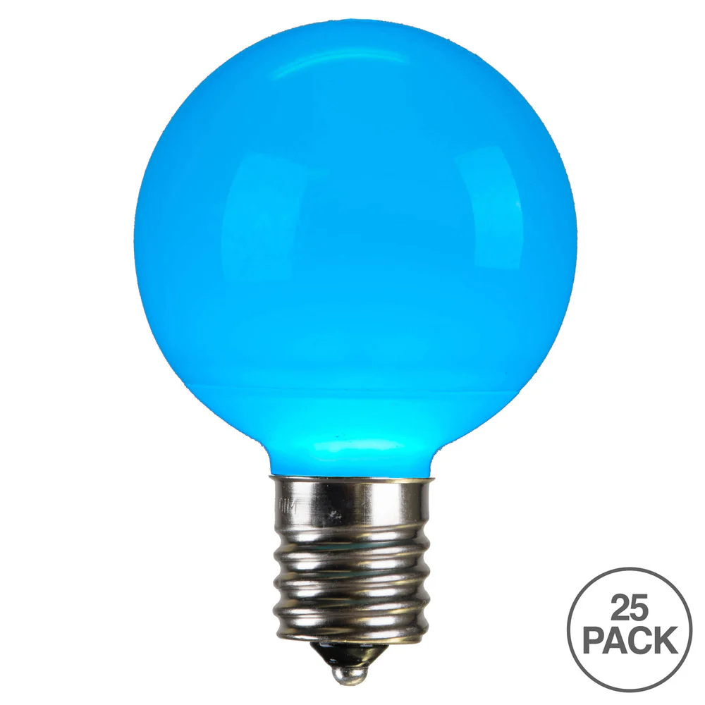 25Pk - Vickerman .96W G50 Teal Ceramic E17 LED Bulb - Image 2
