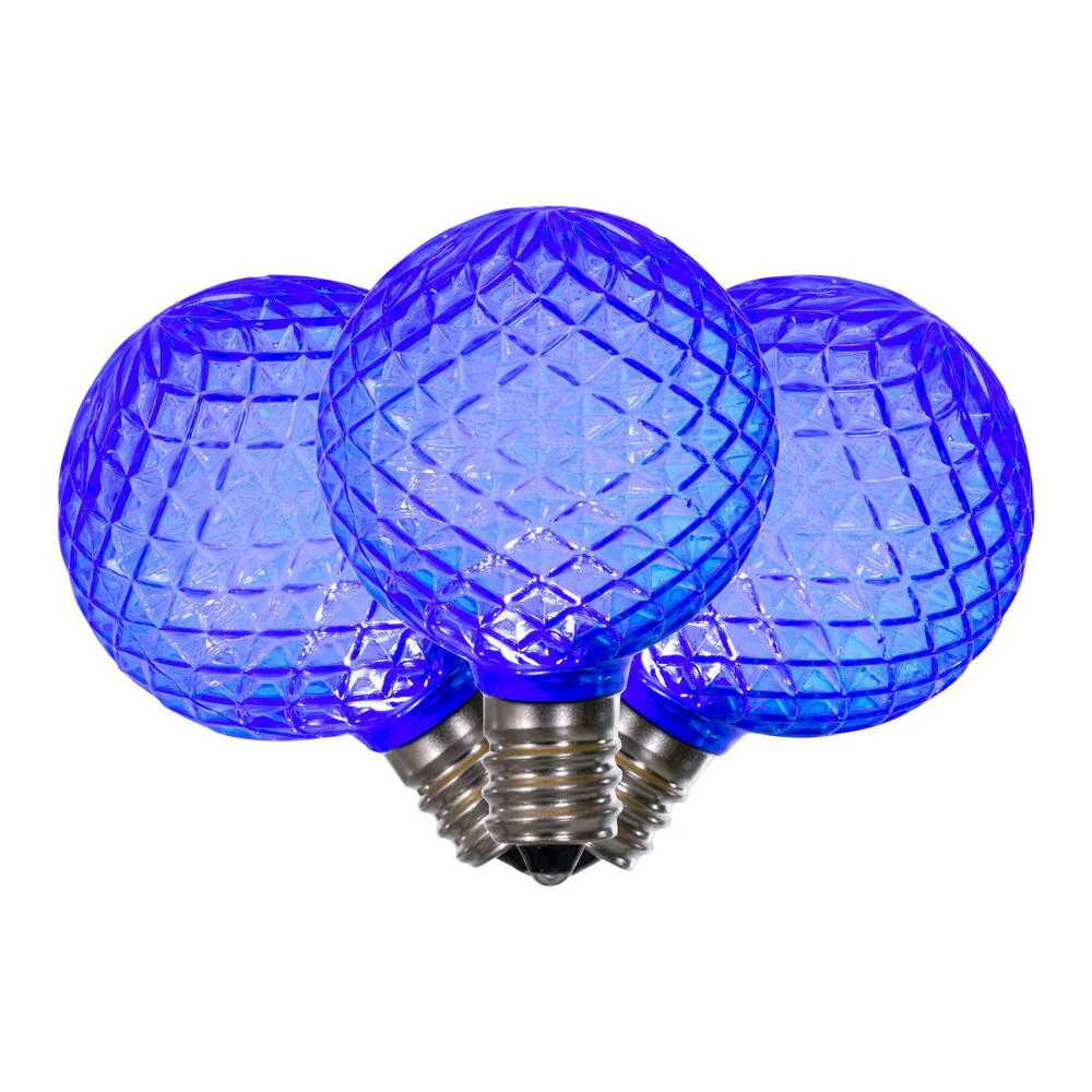 25Pk - Vickerman Blue Faceted G40 LED Replacement Bulb - Image 2