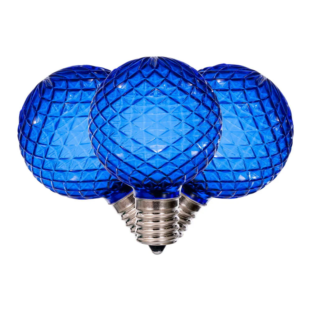 25Pk - Vickerman Blue Faceted G50 LED Replacement Bulb - Image 2