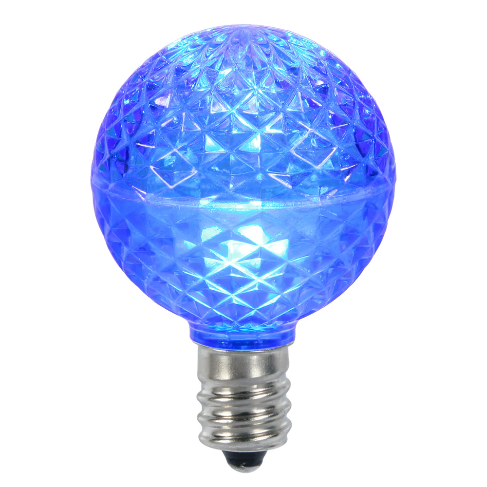 25Pk - Vickerman Blue Faceted G50 LED Replacement Bulb - Image 3