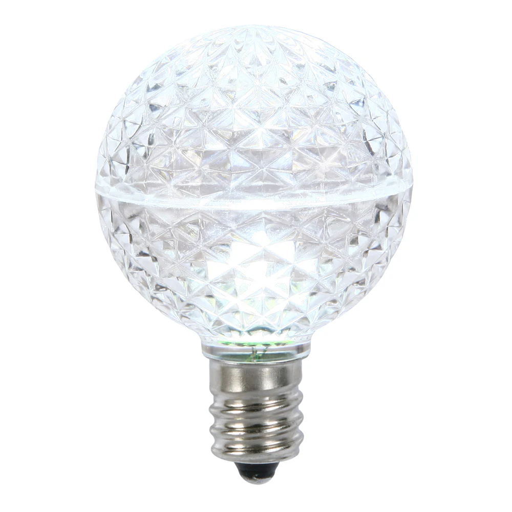 25Pk - Vickerman Cool White Faceted G50 LED Replacement Bulb - Image 3