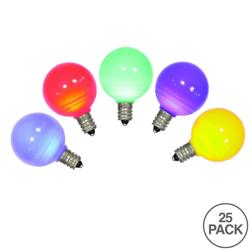 25PK - Vickerman Multi-Colored Ceramic G40 LED Replacement Bulb - Image 2