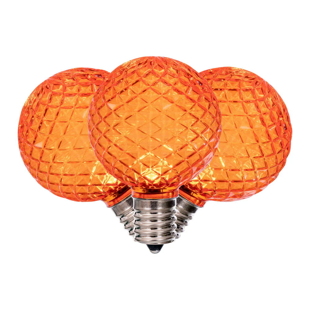 25Pk - Vickerman Orange Faceted G50 LED Replacement Bulb - Image 2