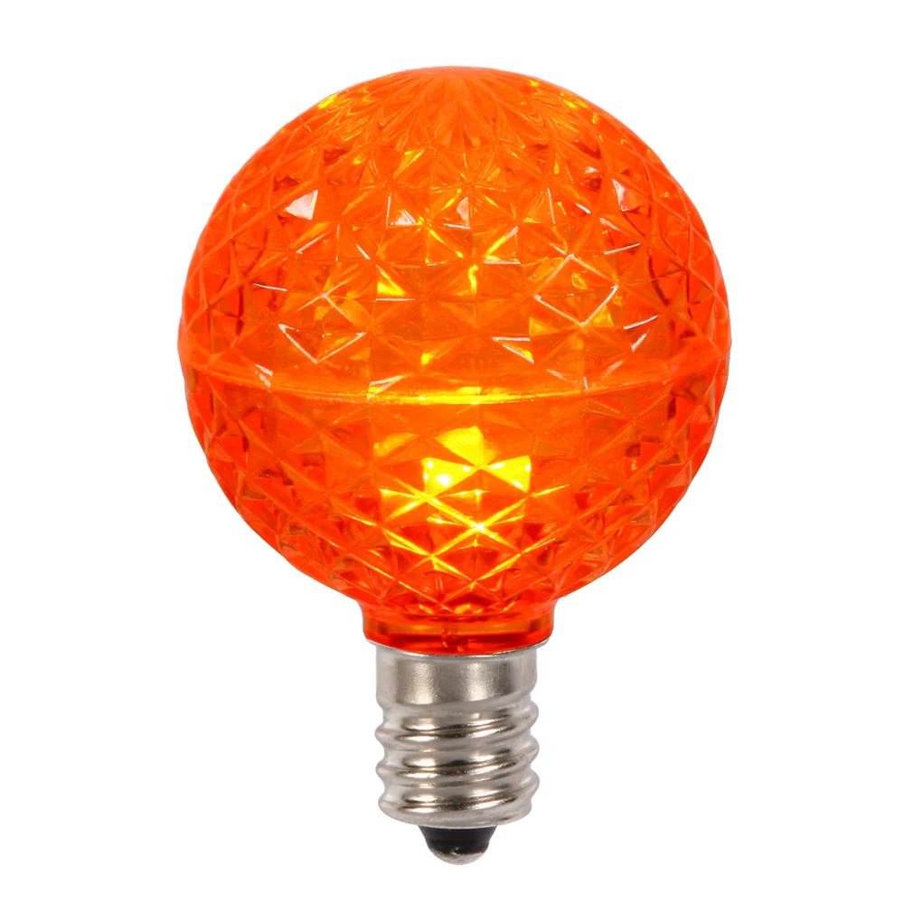 25Pk - Vickerman Orange Faceted G50 LED Replacement Bulb - Image 3