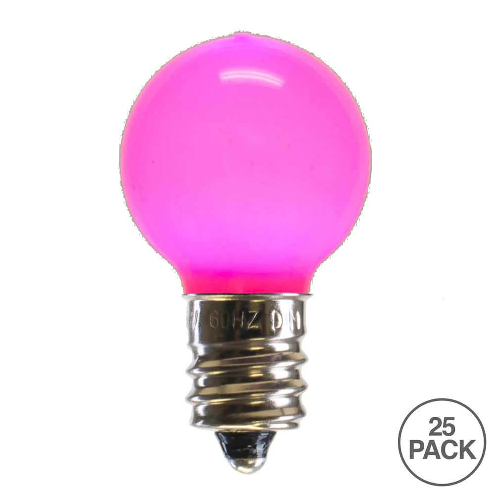 25PK - Vickerman Pink Ceramic G30 LED Replacement Bulb - Image 2