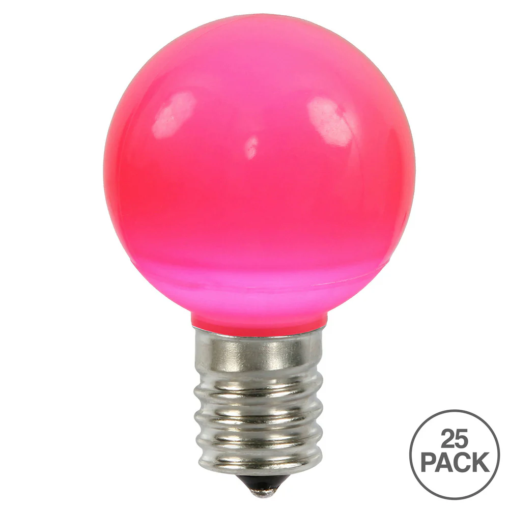 25Pk - Vickerman Pink Ceramic G50 LED Replacement Bulb - Image 2