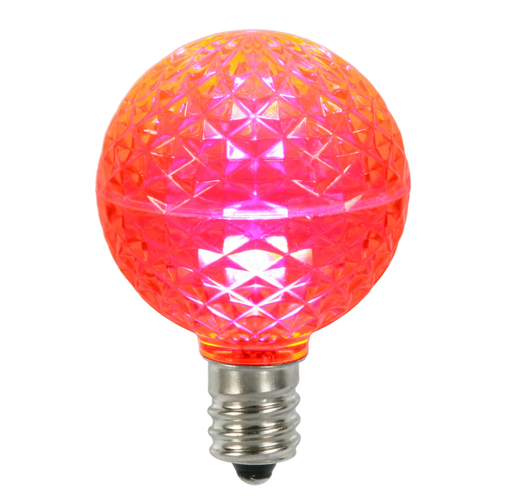 25Pk - Vickerman Pink Faceted G50 LED Replacement Bulb - Image 3