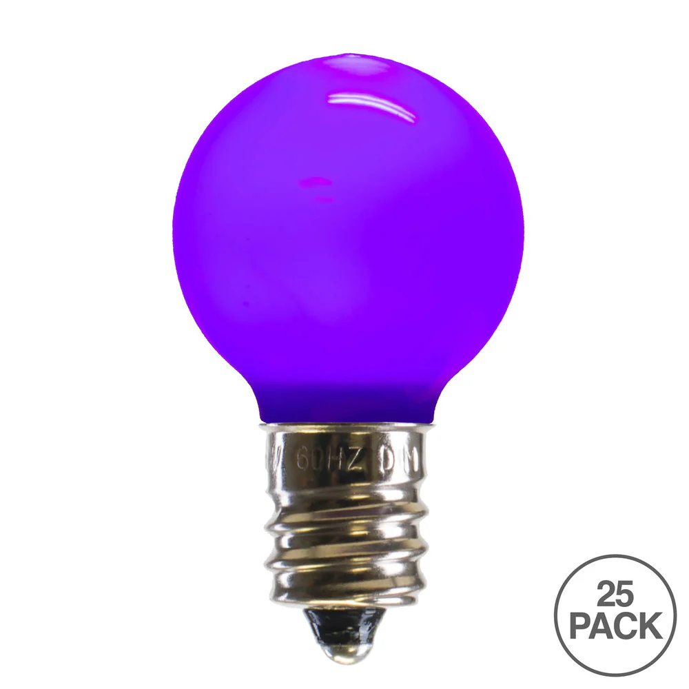 25Pk - Vickerman Purple Ceramic G30 LED Replacement Bulb - Image 2