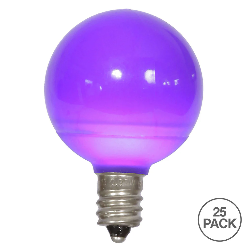 25PK - Vickerman Purple Ceramic G40 LED Replacement Bulb - Image 2