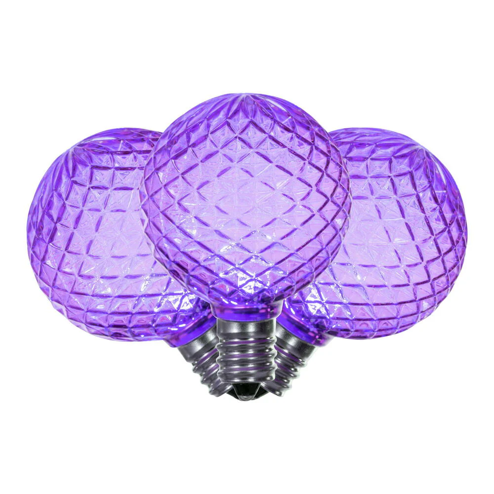 25Pk - Vickerman Purple Faceted G40 LED Replacement Bulb - Image 2