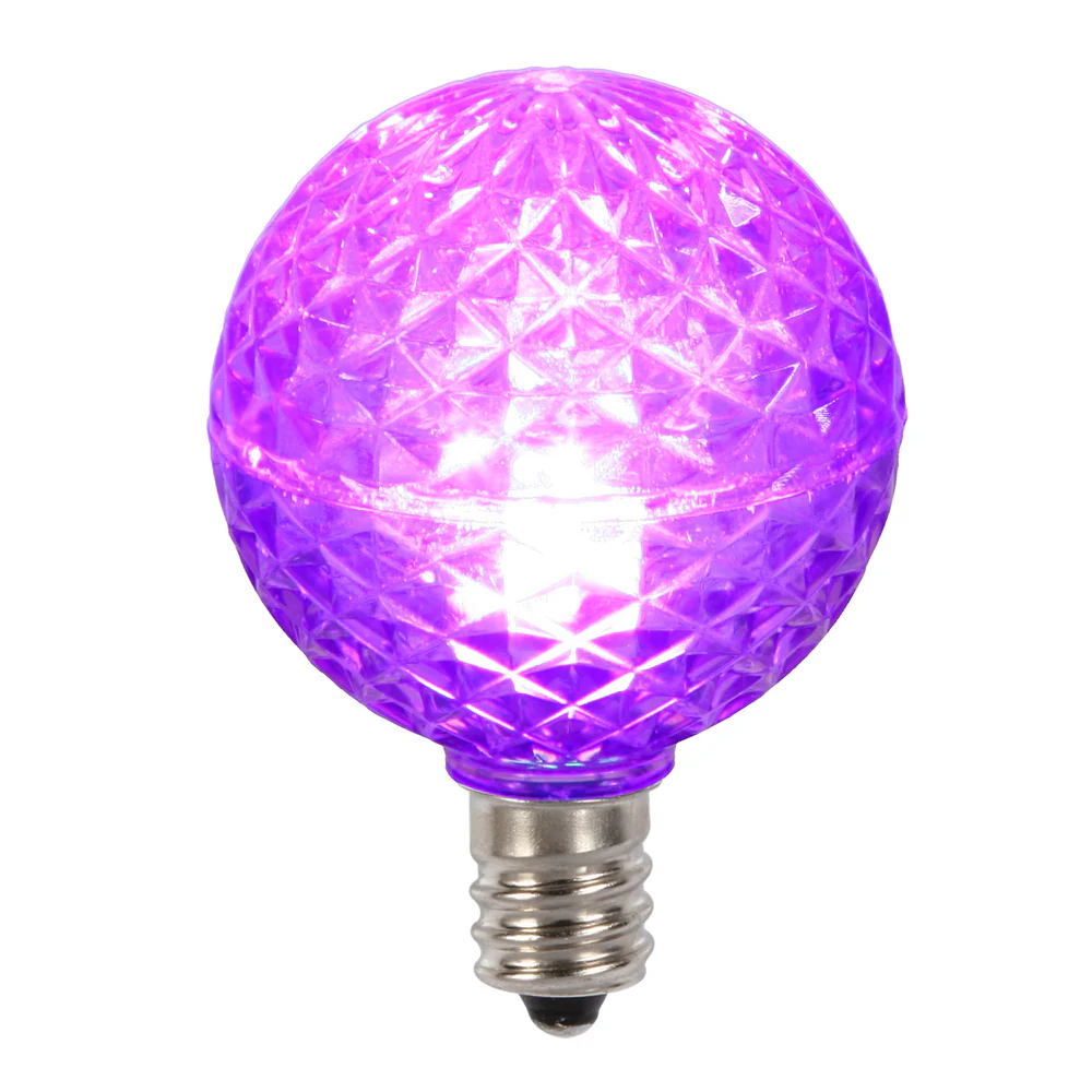 25Pk - Vickerman Purple Faceted G40 LED Replacement Bulb - Image 3