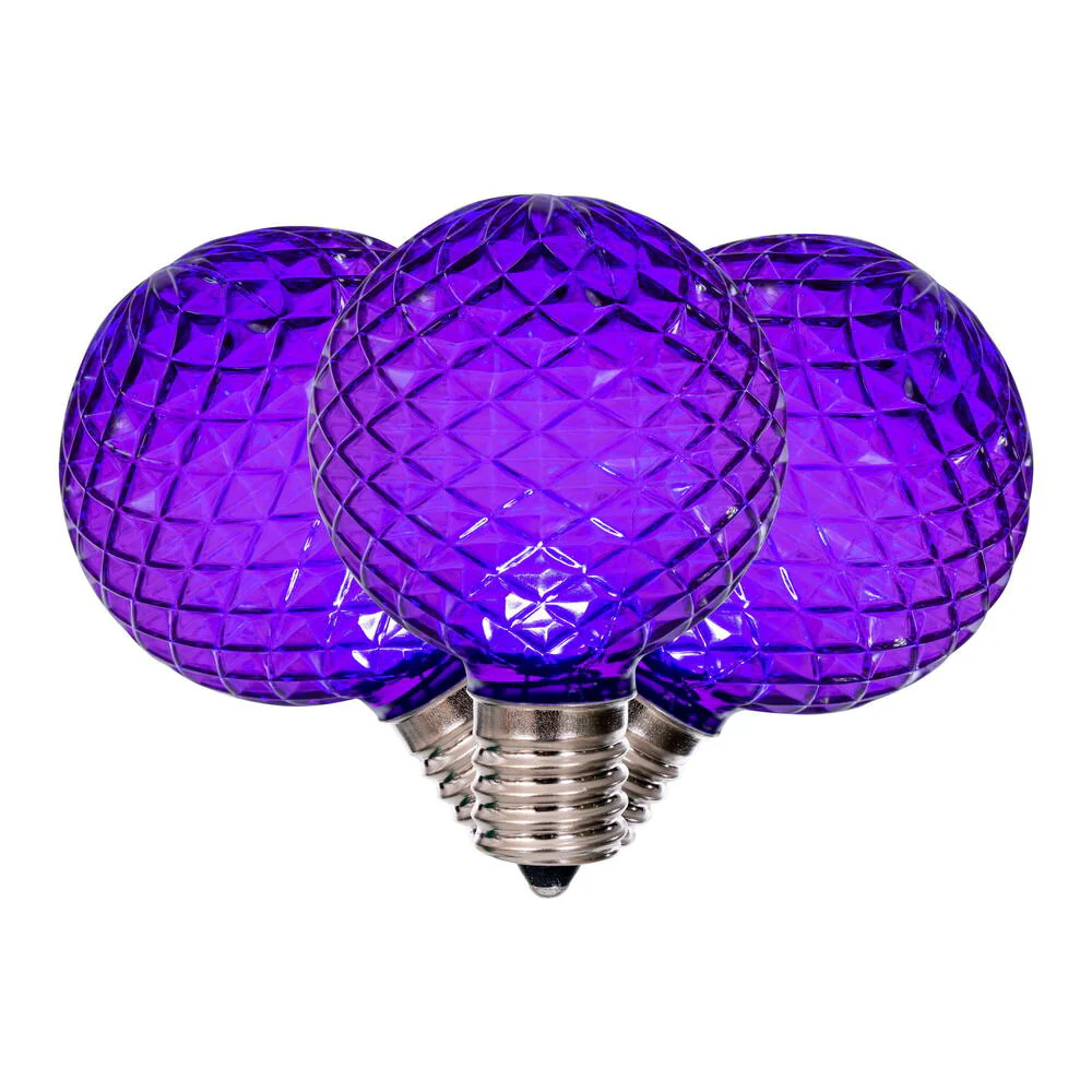 25Pk - Vickerman Purple Faceted G50 LED Replacement Bulb - Image 2