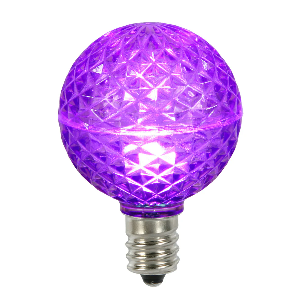 25Pk - Vickerman Purple Faceted G50 LED Replacement Bulb - Image 3