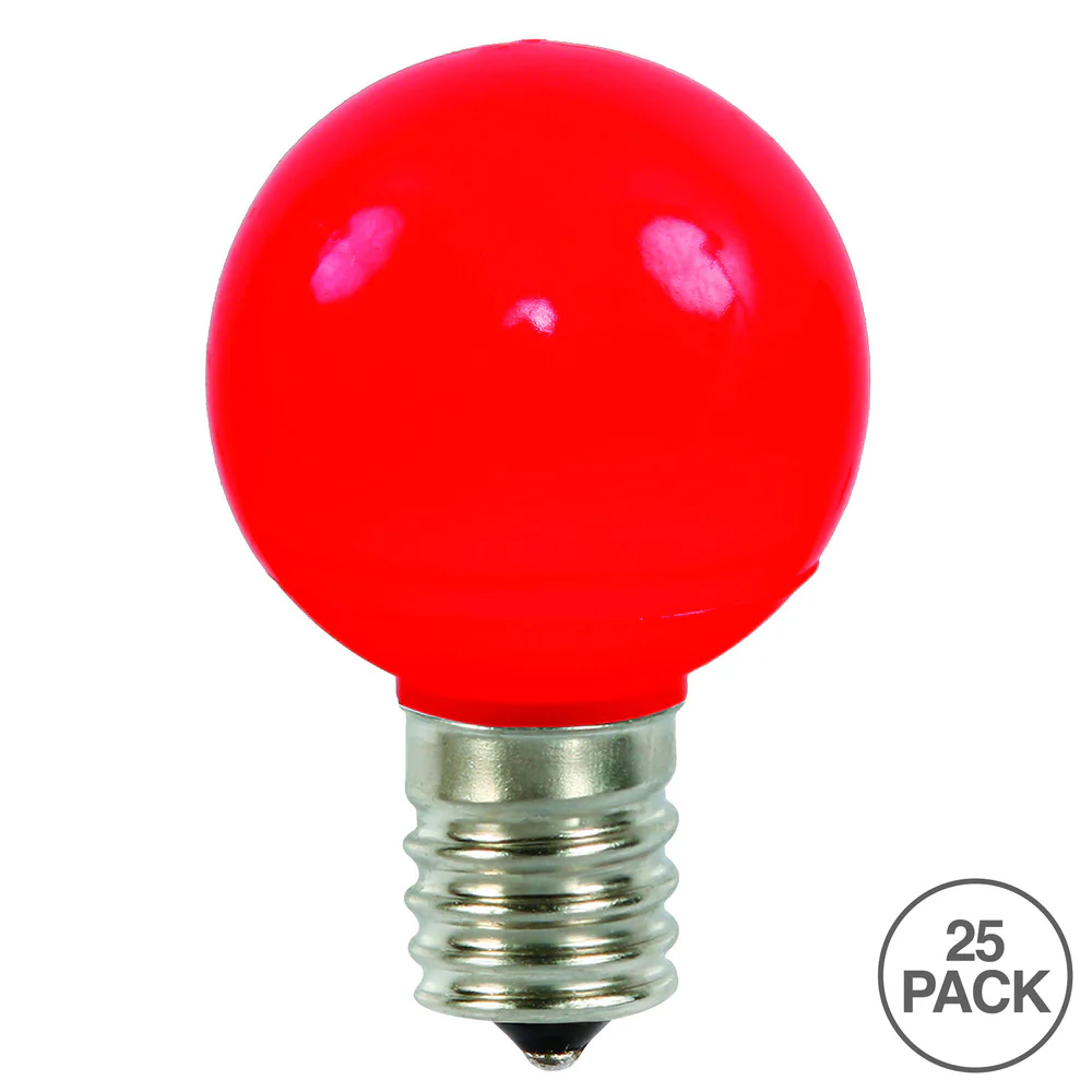 25PK - Vickerman Red Ceramic G50 LED Replacement Bulb - Image 2