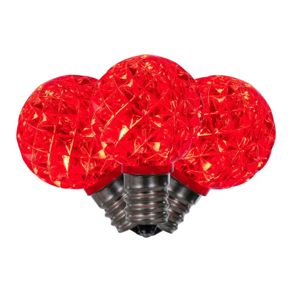 25PK - Vickerman Red Faceted G30 LED Replacement Bulb - Image 2