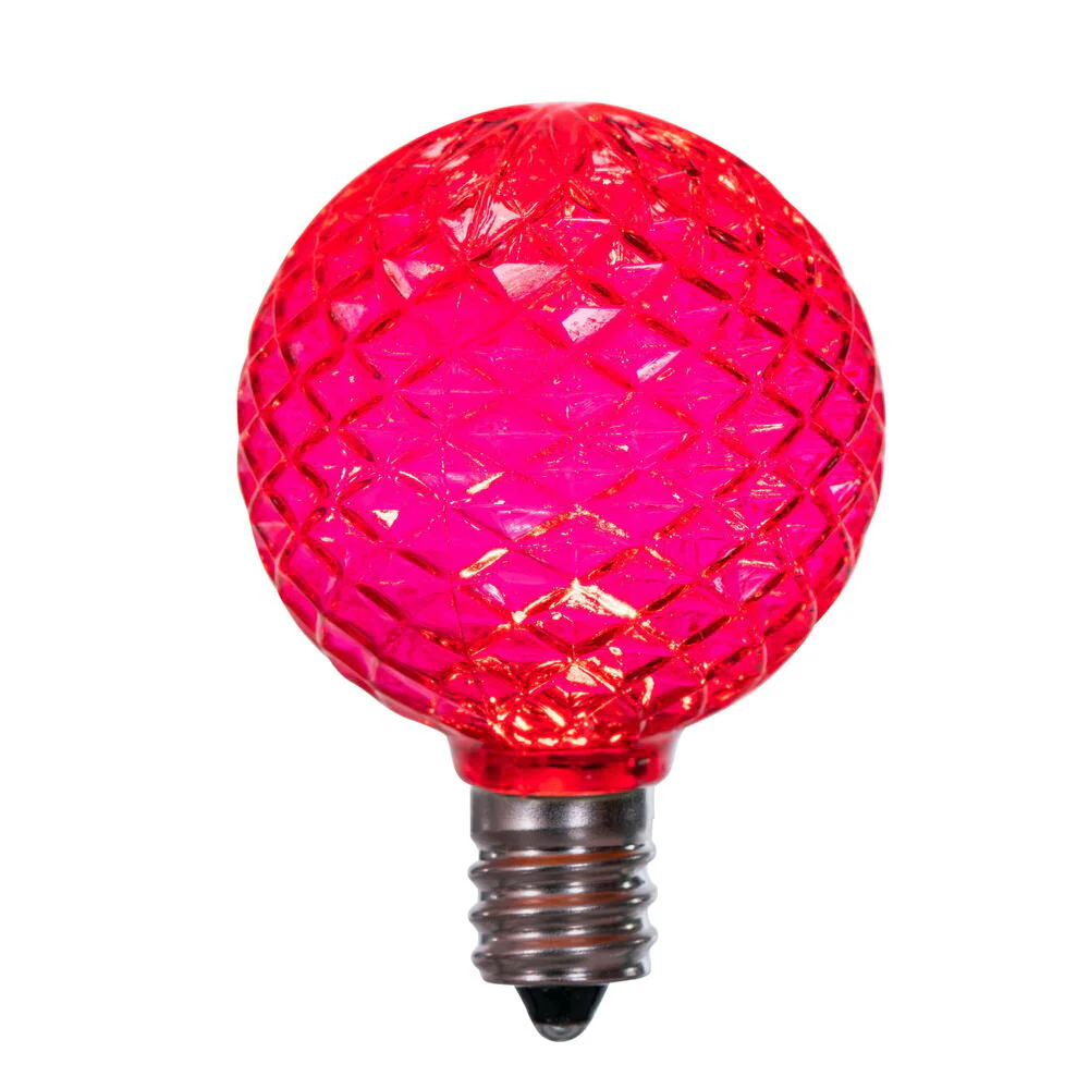 25PK - Vickerman Red Faceted G40 LED Replacement Bulb