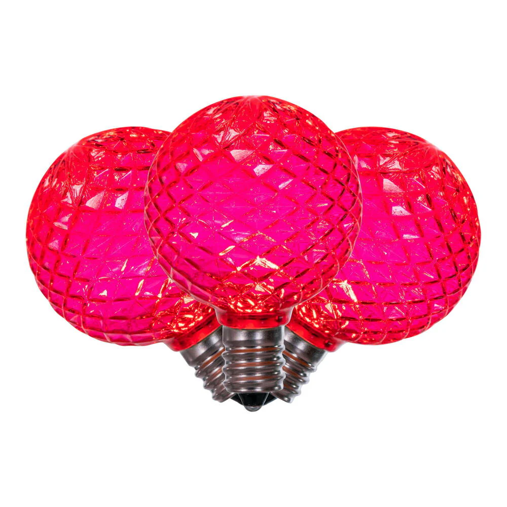 25PK - Vickerman Red Faceted G40 LED Replacement Bulb - Image 2