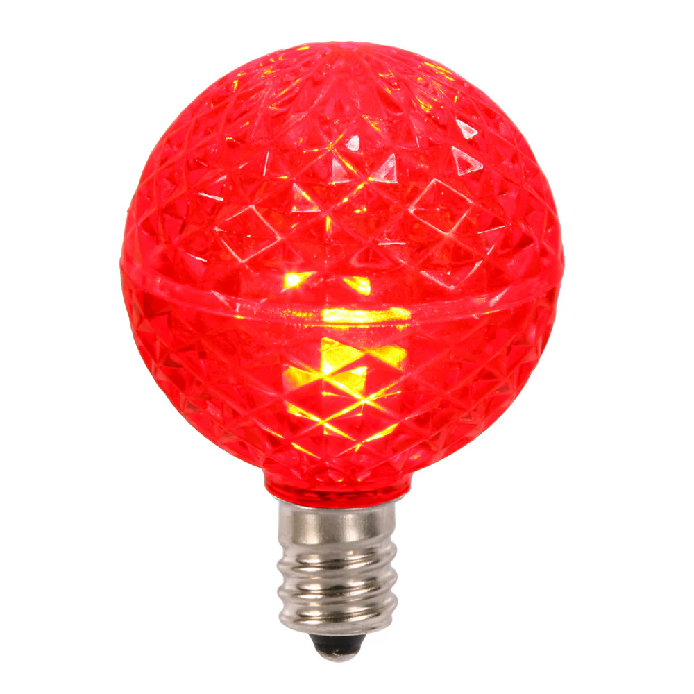 25PK - Vickerman Red Faceted G40 LED Replacement Bulb - Image 3