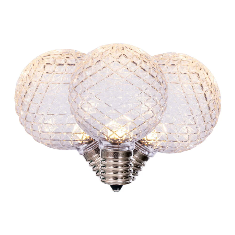 25PK - Vickerman Warm White Faceted G50 LED Replacement Bulb - Image 3