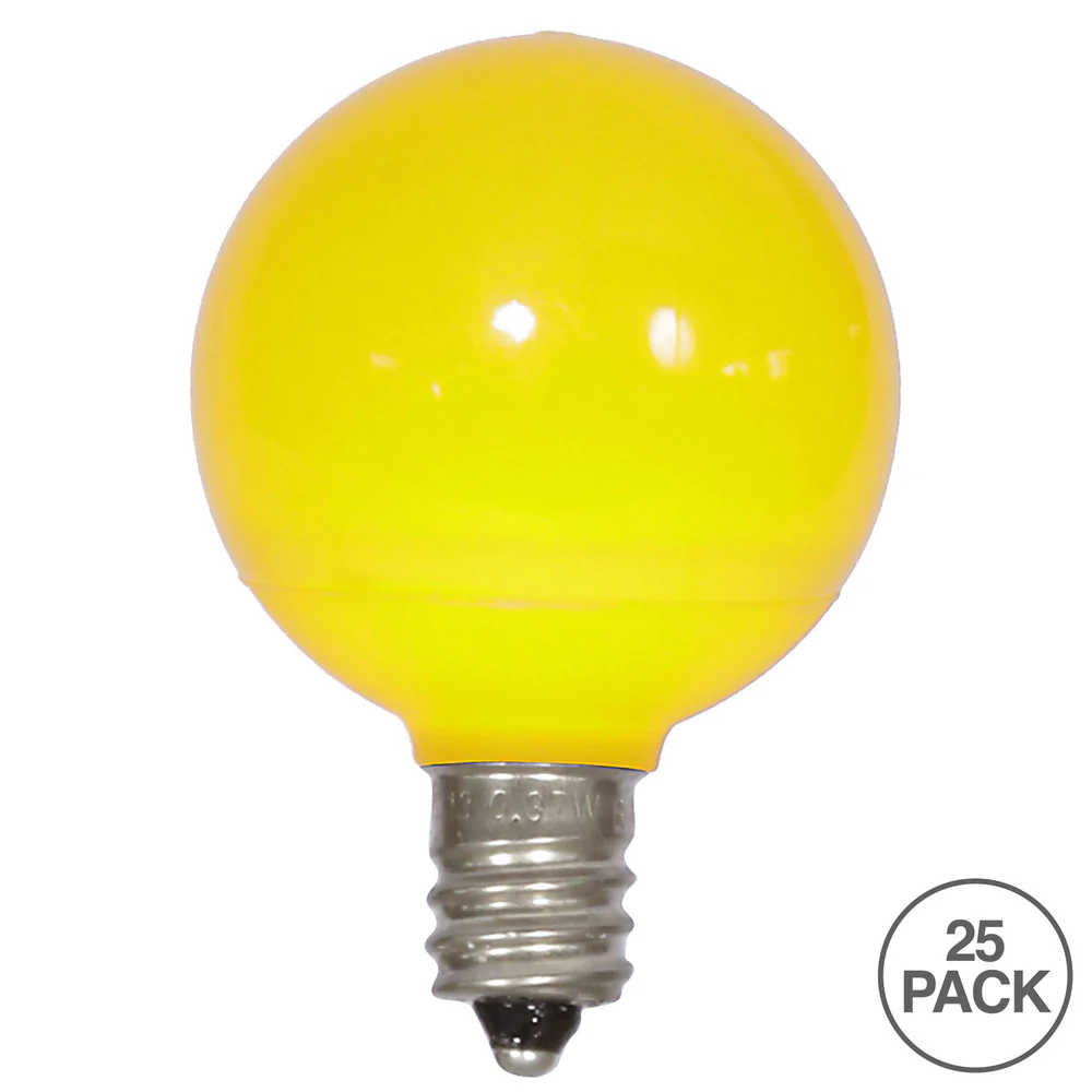 25PK - Vickerman Yellow Ceramic G40 LED Replacement Bulb - Image 2