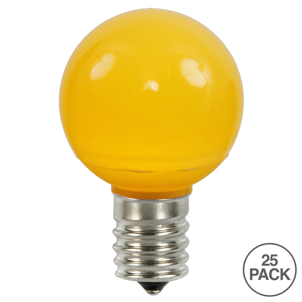 25PK - Vickerman Yellow Ceramic G50 LED Replacement Bulb - Image 2