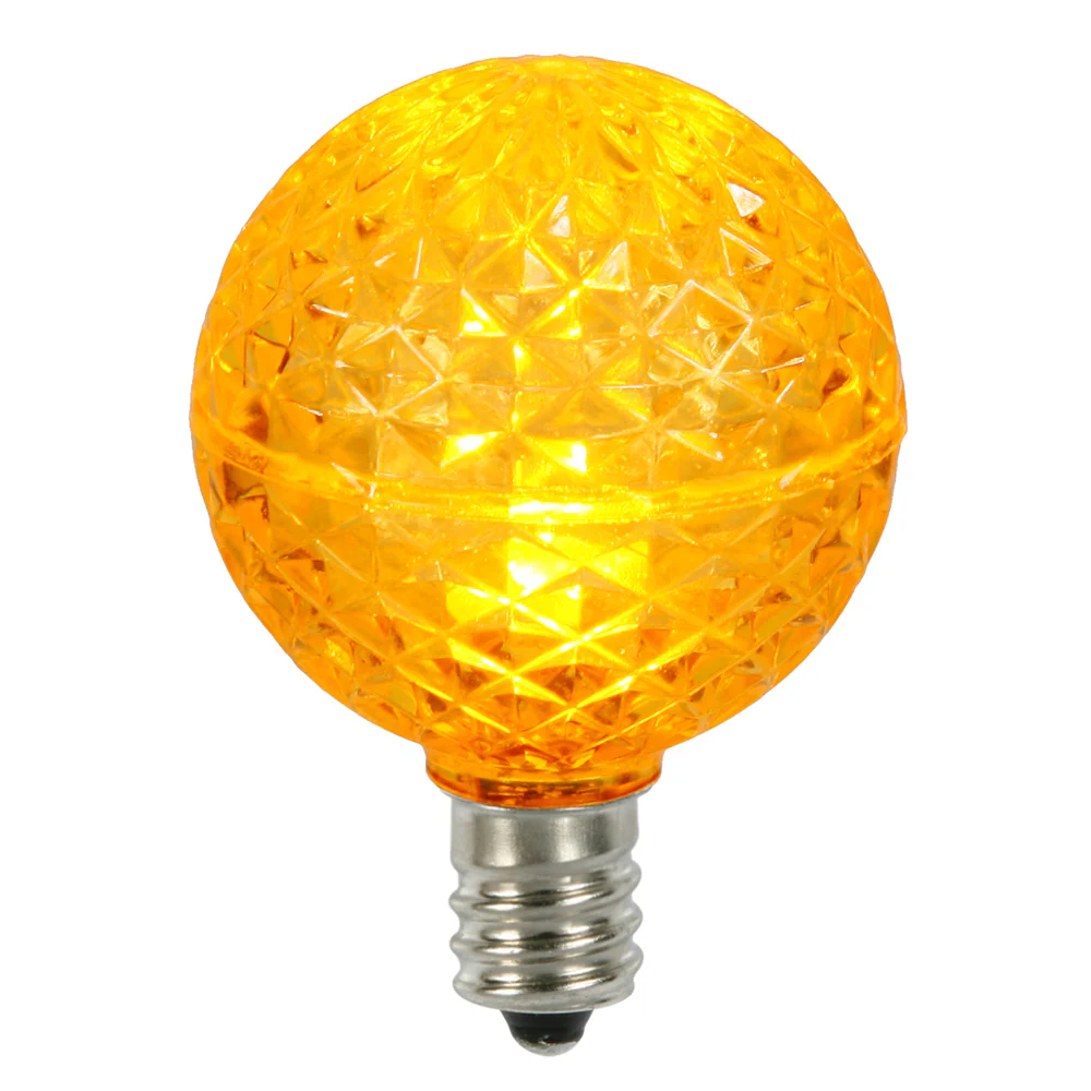 25PK - Vickerman Yellow Faceted G40 LED Replacement Bulb - Image 3