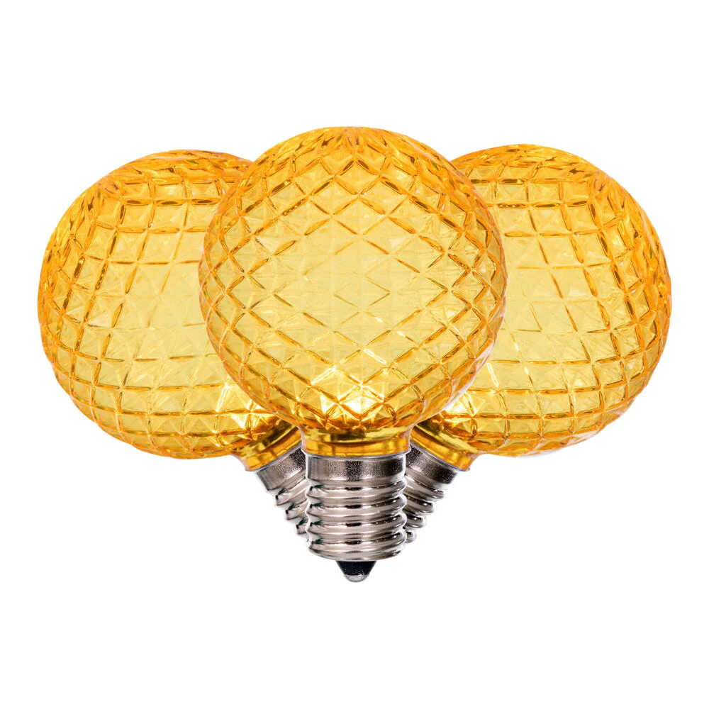 25Pk - Vickerman Yellow Faceted G50 LED Replacement Bulb - Image 2